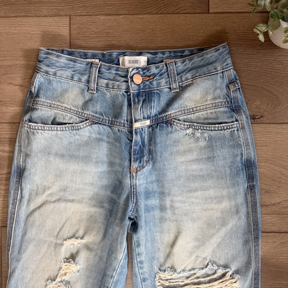 CLOSED Light Blue Distressed Women's Straight Leg Jeans Size 25 - Picture 2 of 8